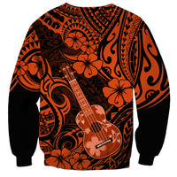 Hawaii Ukulele Sweatshirt Polynesian Pattern Orange Version LT01 - Polynesian Pride