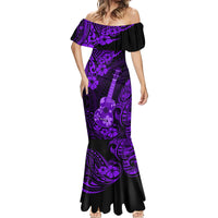 Hawaii Ukulele Mermaid Dress Polynesian Pattern Purple Version LT01 - Polynesian Pride
