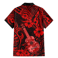 Hawaii Ukulele Family Matching Mermaid Dress and Hawaiian Shirt Polynesian Pattern Red Version LT01 - Polynesian Pride