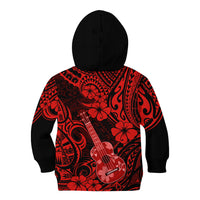 Hawaii Ukulele Kid Hoodie Polynesian Pattern Red Version LT01 - Polynesian Pride