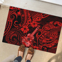 Hawaii Ukulele Rubber Doormat Polynesian Pattern Red Version LT01 - Polynesian Pride