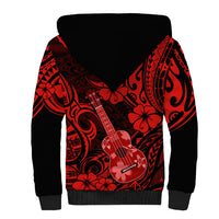 Hawaii Ukulele Sherpa Hoodie Polynesian Pattern Red Version LT01 - Polynesian Pride