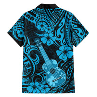 Hawaii Ukulele Hawaiian Shirt Polynesian Pattern Sky Blue Version LT01 - Polynesian Pride