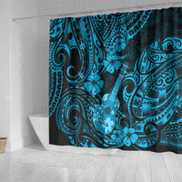 Hawaii Ukulele Shower Curtain Polynesian Pattern Sky Blue Version LT01 - Polynesian Pride