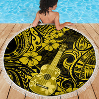 Hawaii Ukulele Beach Blanket Polynesian Pattern Yellow Version LT01 - Wonder Print Shop