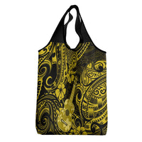 Hawaii Ukulele Grocery Bag Polynesian Pattern Yellow Version