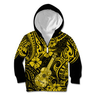 Hawaii Ukulele Kid Hoodie Polynesian Pattern Yellow Version LT01 - Polynesian Pride
