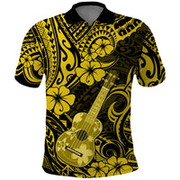 Hawaii Ukulele Polo Shirt Polynesian Pattern Yellow Version LT01 Yellow - Polynesian Pride