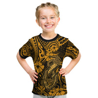 Hawaii Fish Hook Kid T Shirt Polynesian Pattern Gold Version LT01 Gold - Polynesian Pride