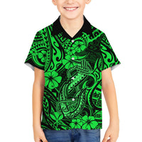 Hawaii Fish Hook Hawaiian Shirt Polynesian Pattern Green Version LT01 - Polynesian Pride