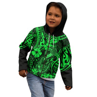 Hawaii Fish Hook Kid Hoodie Polynesian Pattern Green Version LT01 - Polynesian Pride