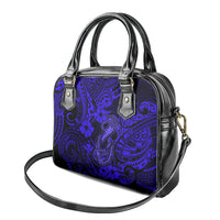 Hawaii Fish Hook Shoulder Handbag Polynesian Pattern Navy Blue Version LT01 - Polynesian Pride