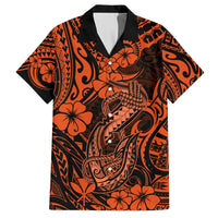 Hawaii Fish Hook Hawaiian Shirt Polynesian Pattern Orange Version LT01 Orange - Polynesian Pride