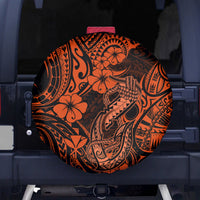 Hawaii Fish Hook Spare Tire Cover Polynesian Pattern Orange Version LT01 - Polynesian Pride