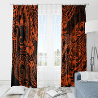 Hawaii Fish Hook Window Curtain Polynesian Pattern Orange Version LT01