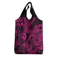 Hawaii Fish Hook Grocery Bag Hibiscus Hawaii Tribal Tattoo Pink Version LT01 - Polynesian Pride