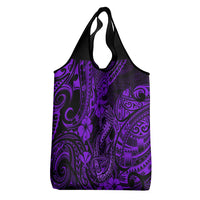 Hawaii Fish Hook Grocery Bag Hibiscus Hawaii Tribal Tattoo Purple Version LT01 - Polynesian Pride