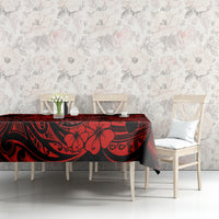 Hawaii Fish Hook Tablecloth Hibiscus Hawaii Tribal Tattoo Red Version LT01 - Polynesian Pride