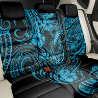 Hawaii Fish Hook Back Car Seat Cover Hibiscus Hawaii Tribal Tattoo Sky Blue Version