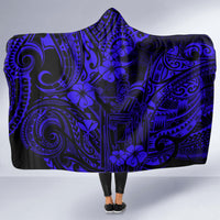 Hawaii King Kamehameha Hooded Blanket Polynesian Pattern Navy Blue Version LT01 - Polynesian Pride
