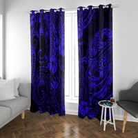 Hawaii King Kamehameha Window Curtain Polynesian Pattern Navy Blue Version LT01 - Polynesian Pride