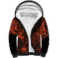 Hawaii King Kamehameha Sherpa Hoodie Polynesian Pattern Orange Version LT01 Unisex Orange - Polynesian Pride