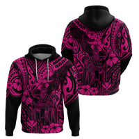 Hawaii King Kamehameha Hoodie Polynesian Pattern Pink Version LT01 - Polynesian Pride