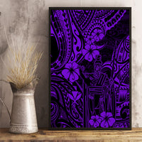 Hawaii King Kamehameha Canvas Wall Art Polynesian Pattern Purple Version LT01 - Polynesian Pride