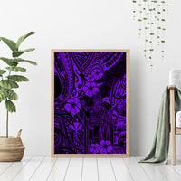Hawaii King Kamehameha Canvas Wall Art Polynesian Pattern Purple Version LT01 - Polynesian Pride