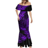 Hawaii King Kamehameha Mermaid Dress Polynesian Pattern Purple Version LT01 - Polynesian Pride