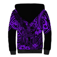 Hawaii King Kamehameha Sherpa Hoodie Polynesian Pattern Purple Version LT01 - Polynesian Pride