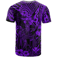 Hawaii King Kamehameha T Shirt Polynesian Pattern Purple Version LT01 - Polynesian Pride