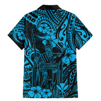 Hawaii King Kamehameha Family Matching Mermaid Dress and Hawaiian Shirt Polynesian Pattern Sky Blue Version LT01 - Polynesian Pride