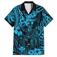 Hawaii King Kamehameha Hawaiian Shirt Polynesian Pattern Sky Blue Version LT01 Blue - Polynesian Pride