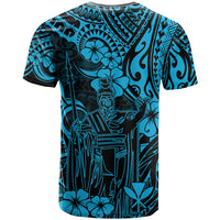 Hawaii King Kamehameha T Shirt Polynesian Pattern Sky Blue Version LT01 - Polynesian Pride