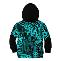 Hawaii King Kamehameha Kid Hoodie Polynesian Pattern Turquoise Version LT01 - Polynesian Pride
