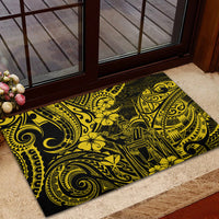 Hawaii King Kamehameha Rubber Doormat Polynesian Pattern Yellow Version LT01 - Polynesian Pride