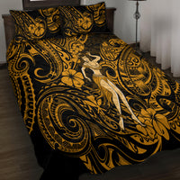 Hawaii Hula Girl Quilt Bed Set Polynesian Pattern Gold Version LT01 - Polynesian Pride