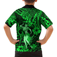 Hawaii Hula Girl Hawaiian Shirt Polynesian Pattern Green Version LT01 - Polynesian Pride