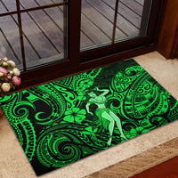 Hawaii Hula Girl Rubber Doormat Polynesian Pattern Green Version LT01 - Polynesian Pride