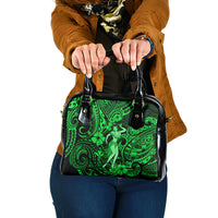 Hawaii Hula Girl Shoulder Handbag Polynesian Pattern Green Version LT01 One Size Green - Polynesian Pride