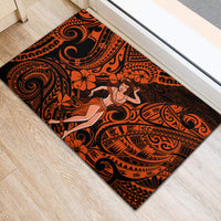 Hawaii Hula Girl Rubber Doormat Polynesian Pattern Orange Version LT01 - Polynesian Pride