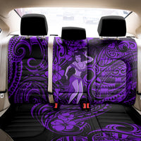 Hawaii Hula Girl Back Car Seat Cover Hibiscus Hawaii Tribal Tattoo Purple Version