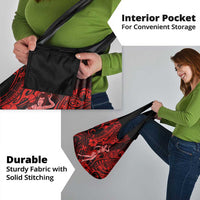 Hawaii Hula Girl Grocery Bag Hibiscus Hawaii Tribal Tattoo Red Version