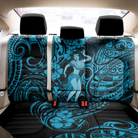Hawaii Hula Girl Back Car Seat Cover Hibiscus Hawaii Tribal Tattoo Sky Blue Version
