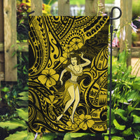 Hawaii Hula Girl Garden Flag Hibiscus Hawaii Tribal Tattoo Yellow Version LT01 Garden Flag Yellow - Polynesian Pride