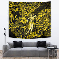 Hawaii Hula Girl Tapestry Hibiscus Hawaii Tribal Tattoo Yellow Version LT01 - Polynesian Pride