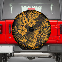 Hawaii Pineapple Spare Tire Cover Paradise Flowers Pacific With Gold Polynesian Tribal LT01 - Polynesian Pride