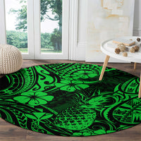 Hawaii Pineapple Round Carpet Paradise Flowers Pacific With Green Polynesian Tribal LT01 - Polynesian Pride