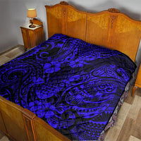 Hawaii Pineapple Quilt Paradise Flowers Pacific With Navy Blue Polynesian Tribal LT01 - Polynesian Pride
